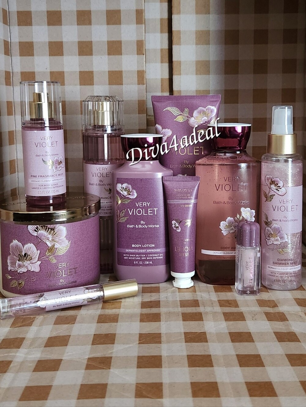Bath & Body Works VERY VIOLET 10PC Collection Set Bundle